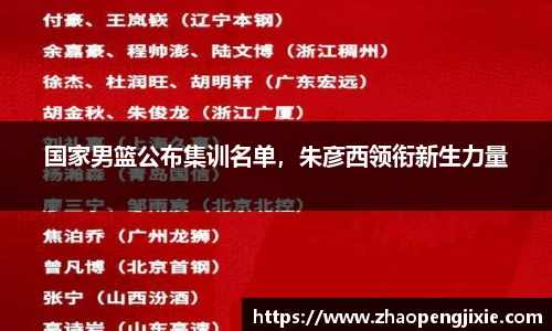 国家男篮公布集训名单，朱彦西领衔新生力量